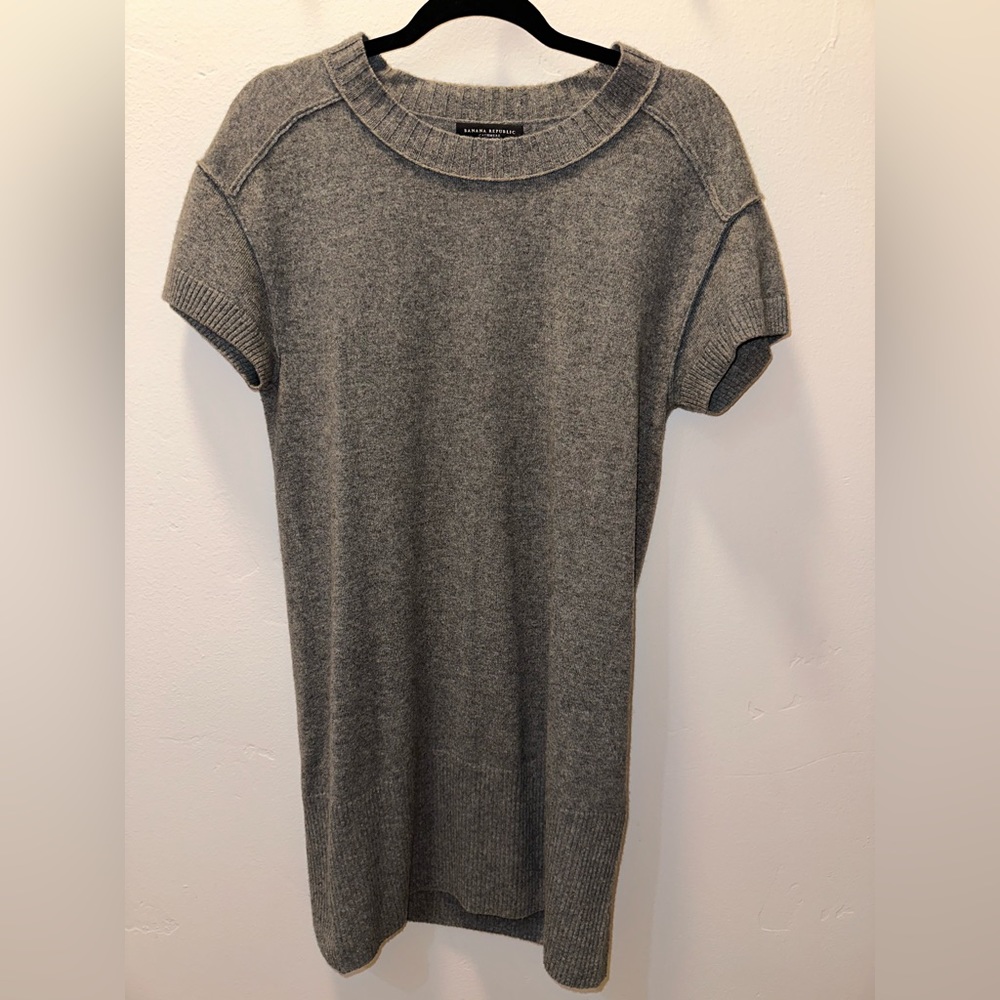 100% Cashmere short sleeve dress for women